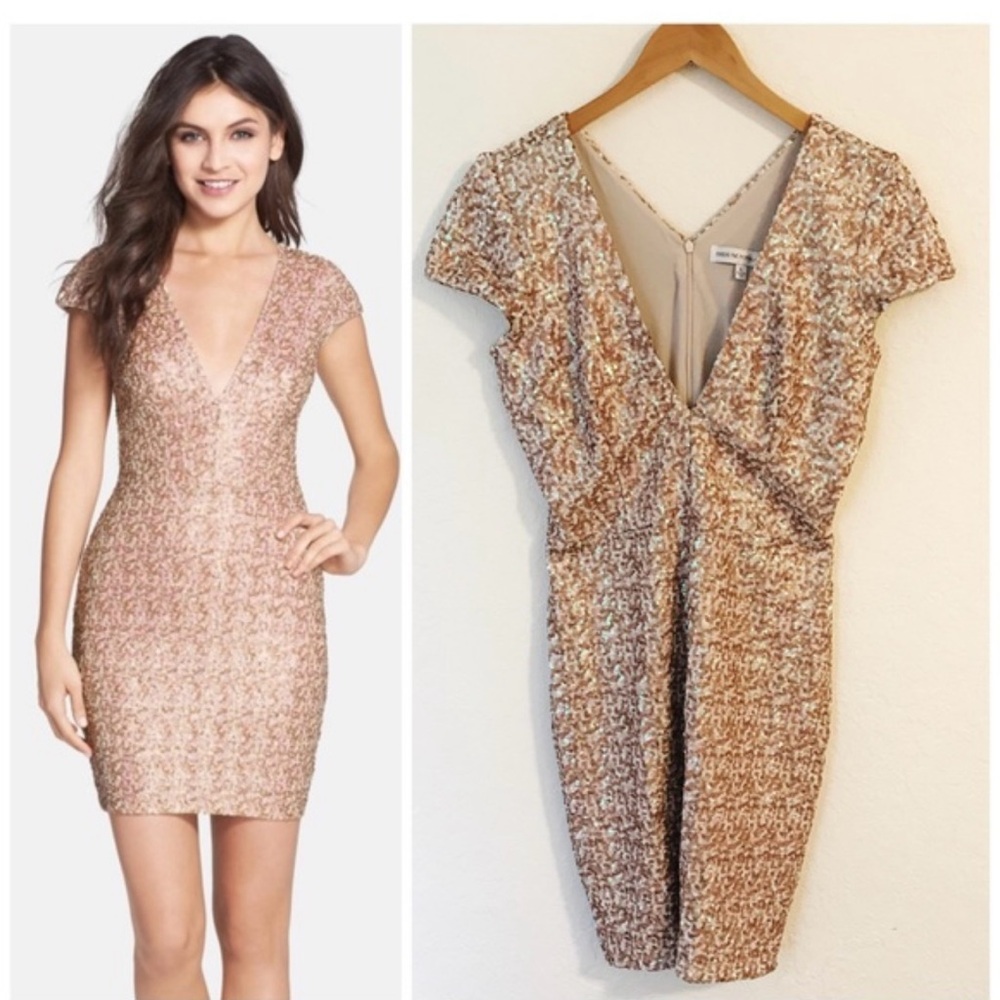 Dress The Population Zoe Pink/Gold Sequin Dress